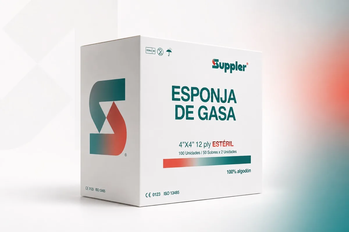 Empaque de la Esponja de Gasa Suppler: 100% algodón, 12 ply, estéril, 4x4 pulgadas